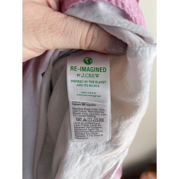 Button Down J.Crew Shirt Dress with Colorful Rainbow Stripes Size 8 - Picture 7 of 10